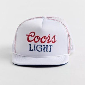 Coors Light X The Laundry Room 1980's Retro Trucker Hat Cap White New With Tags